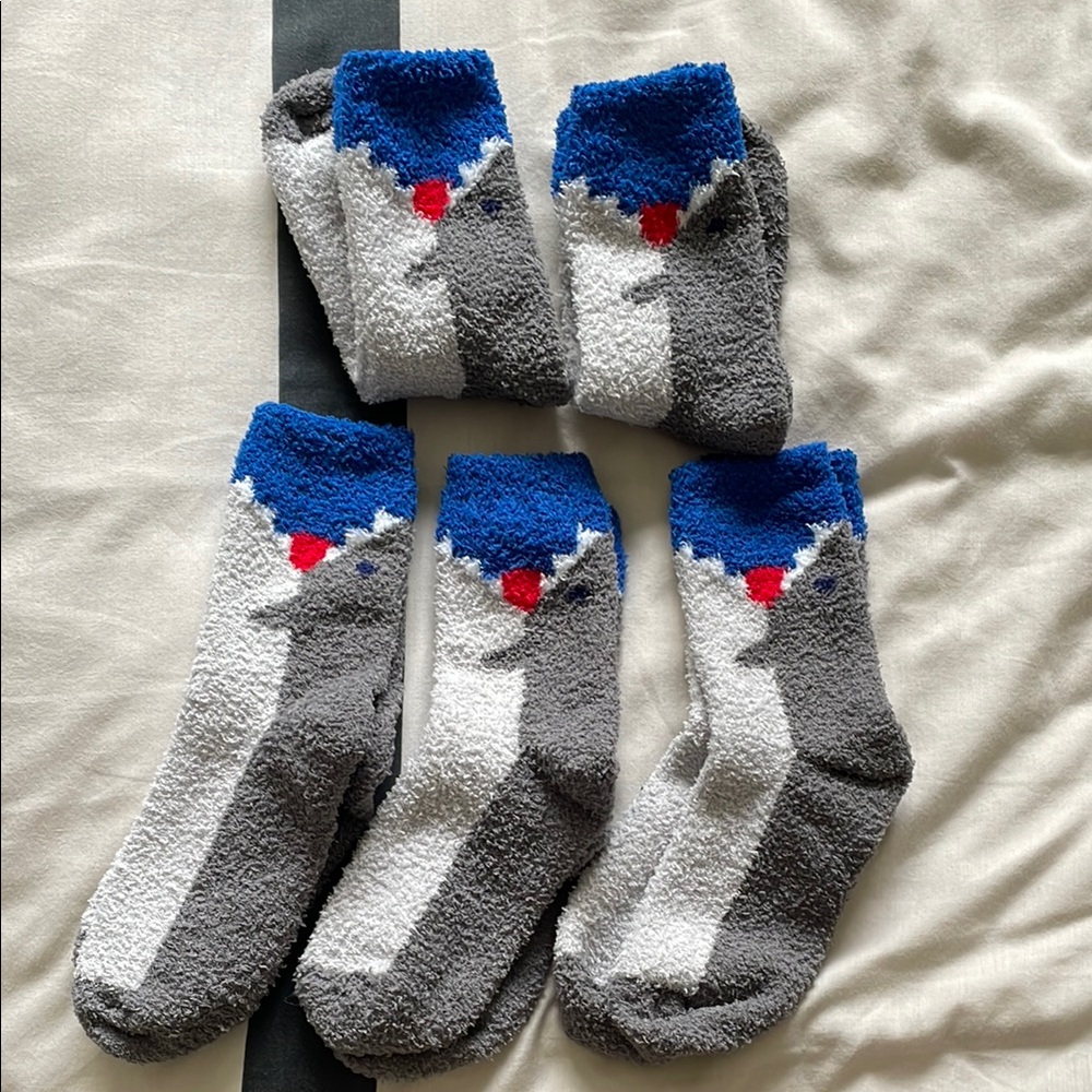 GAP Cozy Gray and Blue Socks Set of 5